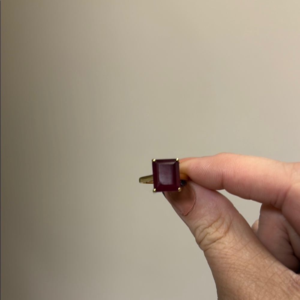 Gold And Red Statement Ring With Bold Design - image 1